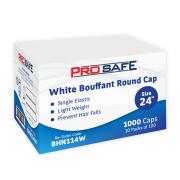 ProSafe Disposable Bouffant Round Cap 24' PP White Pack 100
