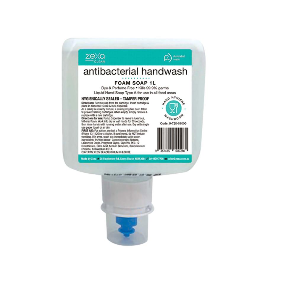 Zexa Antibacterial Handwash Foam Perfume Free 1l Cartridge