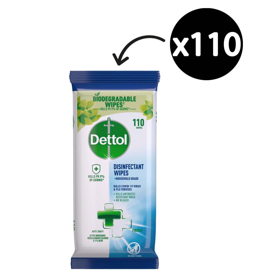 Dettol Biodegradable Disinfectant Wipes Fresh Pack 110