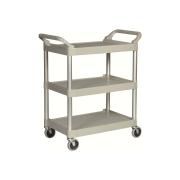 Rubbermaid Commercial Service Cart with 4 inch Swivel Casters Platinum