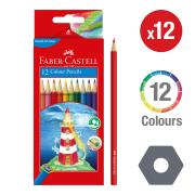 Faber-castell Hexagonal Colour Pencils Assorted - Pack of 12