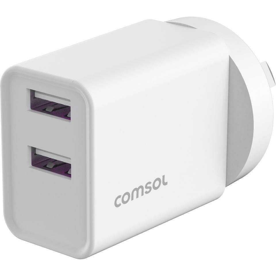 Comsol 12w Dual USB-A Wall Charger