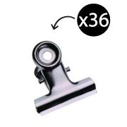 Esselte Bulldog Clips 75mm Chrome Box 36