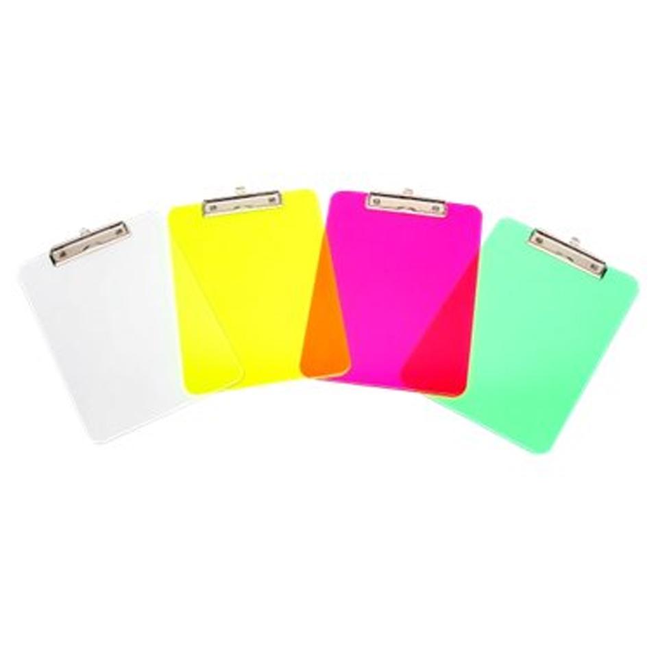 Marbig Clipboard A4 Fluorescent Clear Plastic Pack 6 | Winc