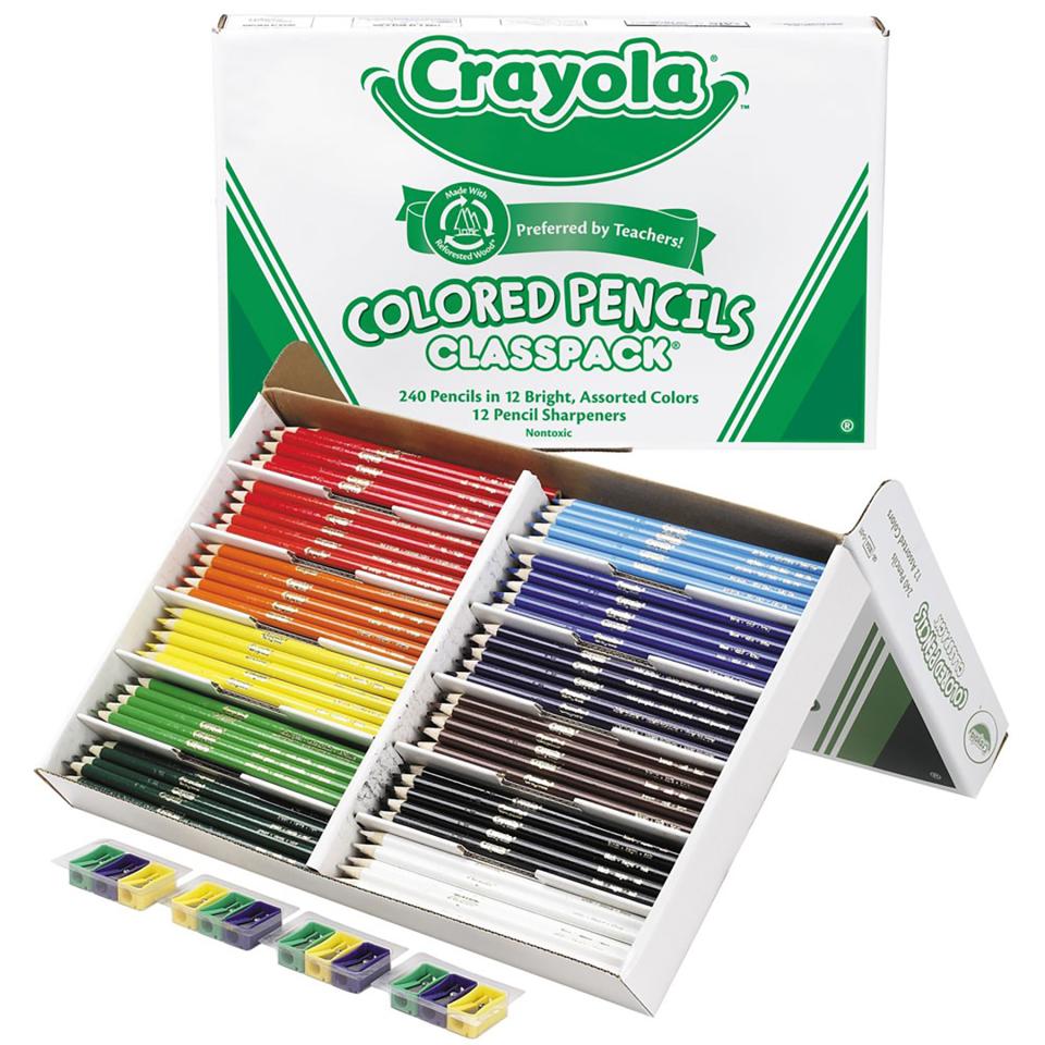 Crayola Classpack Coloured Pencils & Sharpeners Box 240 Winc