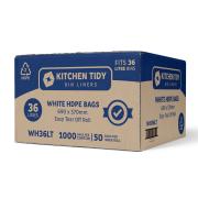 Austar Kitchen Tidy Bin Liners 690 x 570mm 36 Litre White Roll 50 Carton 1000