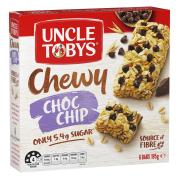 Uncle Tobys Chewy Muesli Bars Chocolate Chip 185g Box 6