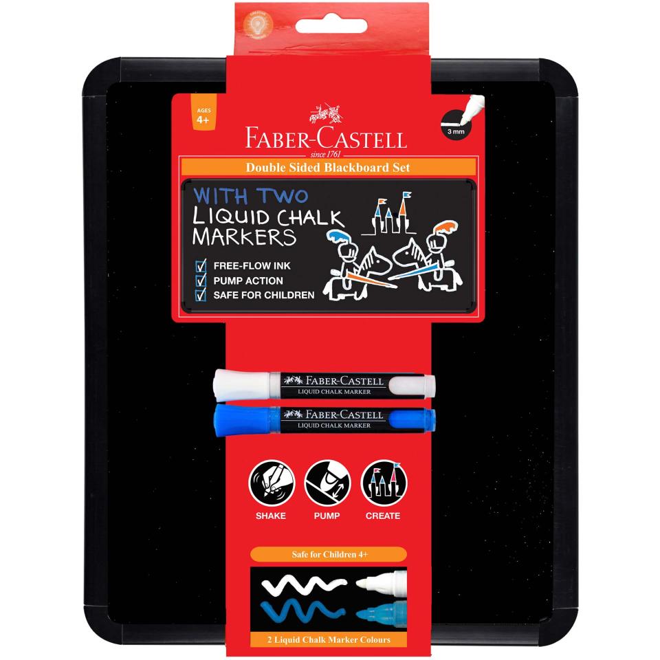 Faber Castell Black Board Double Sided With 2 Chalk Markers