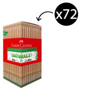 Faber Castell Naturals Graphite Pencils 2B With Eraser Tip Pack 72