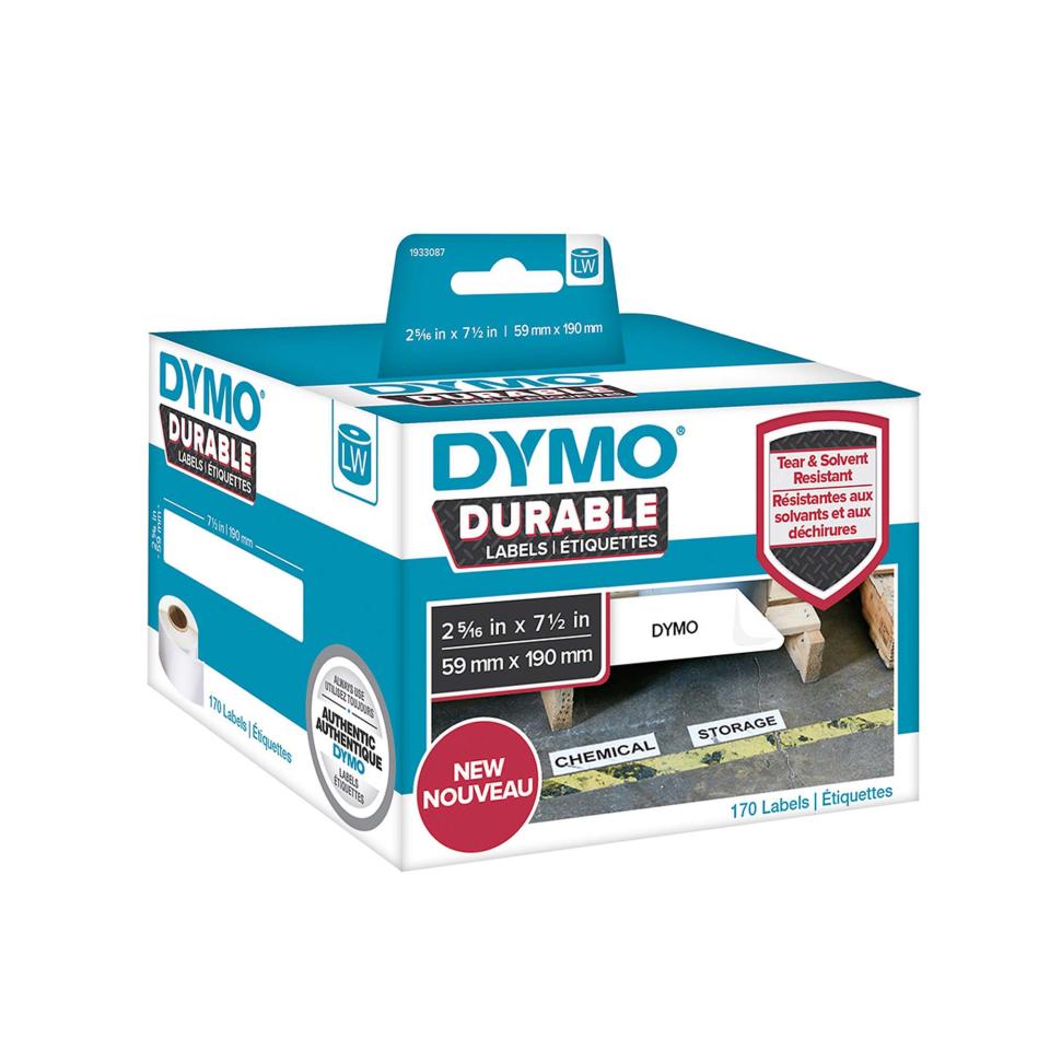 Dymo LW Durable Labels 59mm x 190mm White Poly 170 Labels