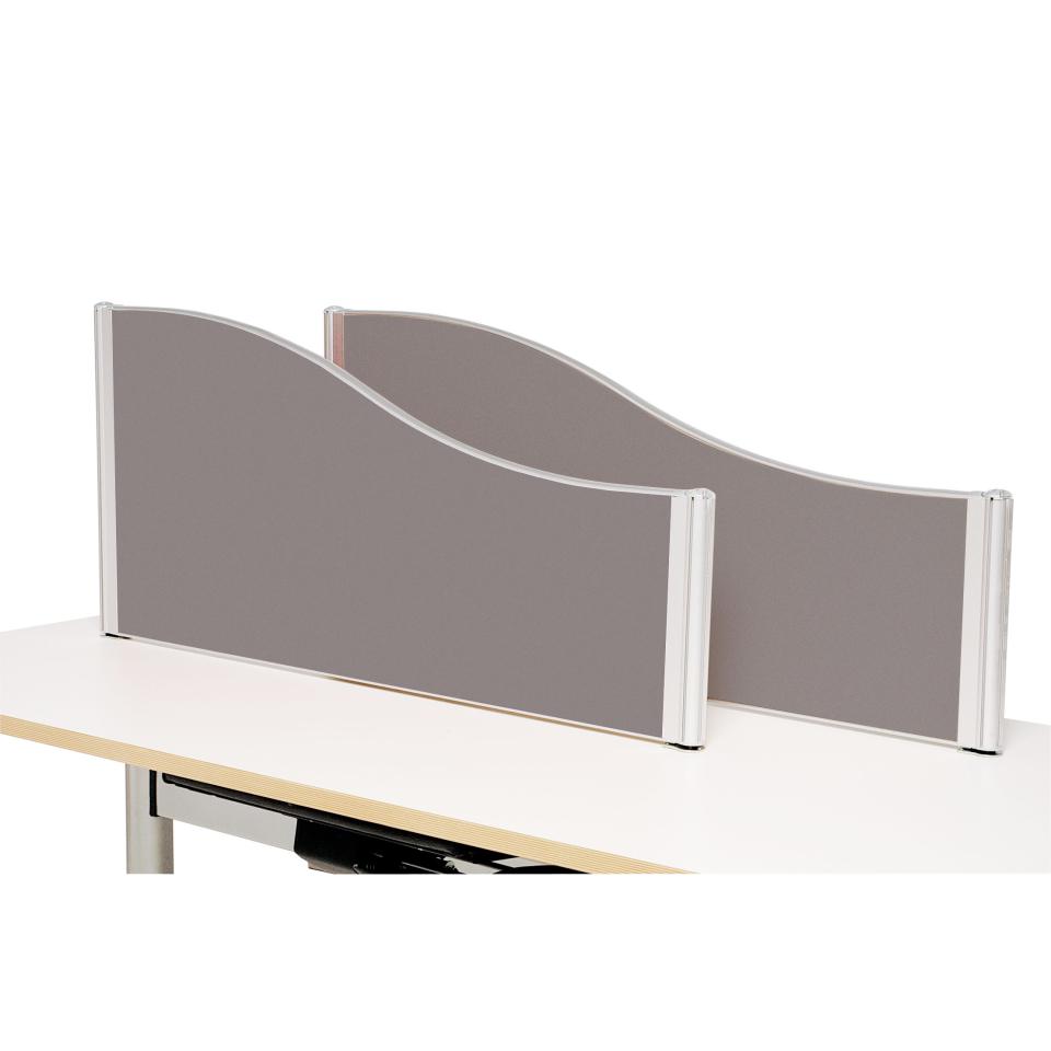 Sylex E-Screen Wave Mounted Desk Screen Grey