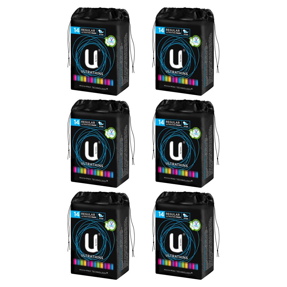 U By Kotex Ultrathin Pads Regular with No Wings Pack 14 Carton 6