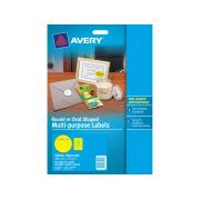 Avery 35945 Fluoro Yellow Round Laser Labels Multi Purpose 40mm Pack 20