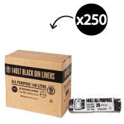 Austar Bin Liners All Purpose 140 Litre Black Roll 25 Carton 200