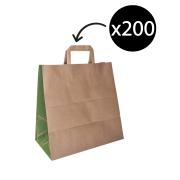 Castaway Paper Carry Bag Flat Paper Handles Brown 280x280x150mm Carton 200