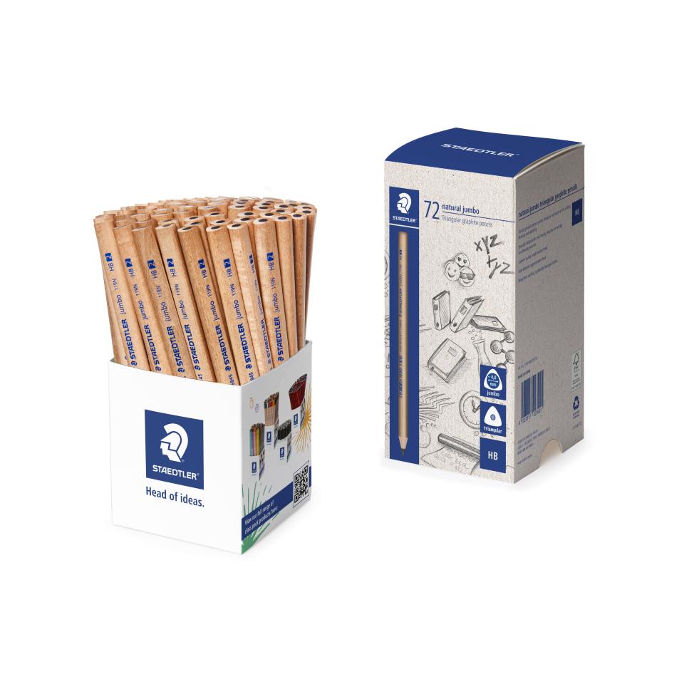 Staedtler Natural Jumbo Triangular Pencil HB Cup 72