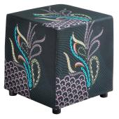 Tjindgarmi Cube Ottoman with Plastic Glides 450h x 450w x 450dmm Full Colour