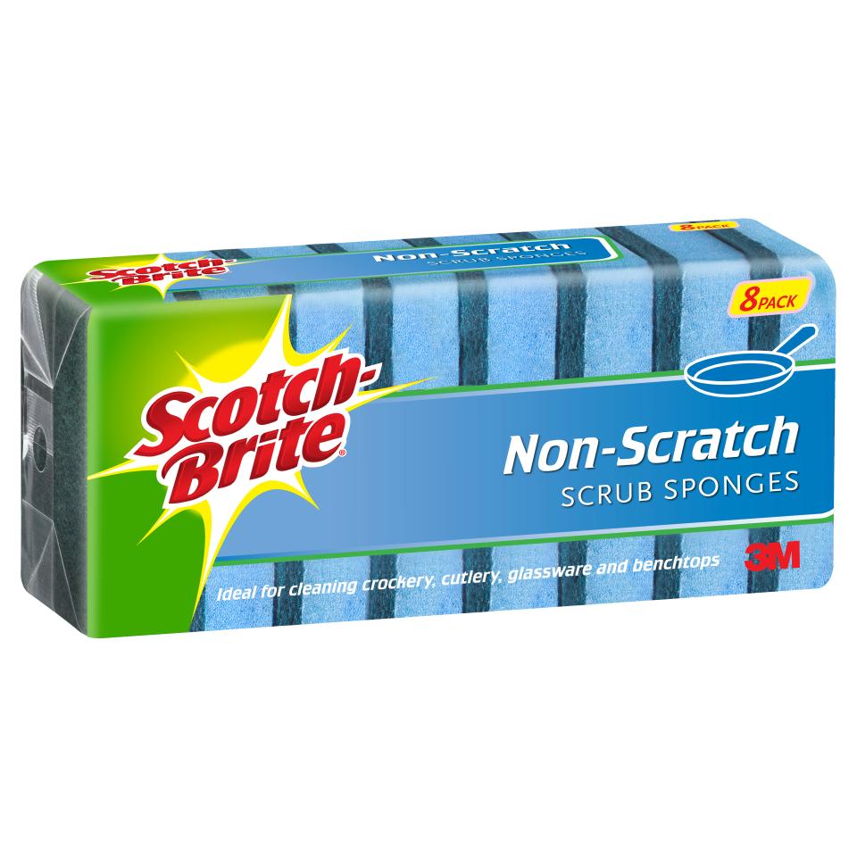 3M Scotch Brite Non Scratch Foam Scrub Sponge Pack Of 8