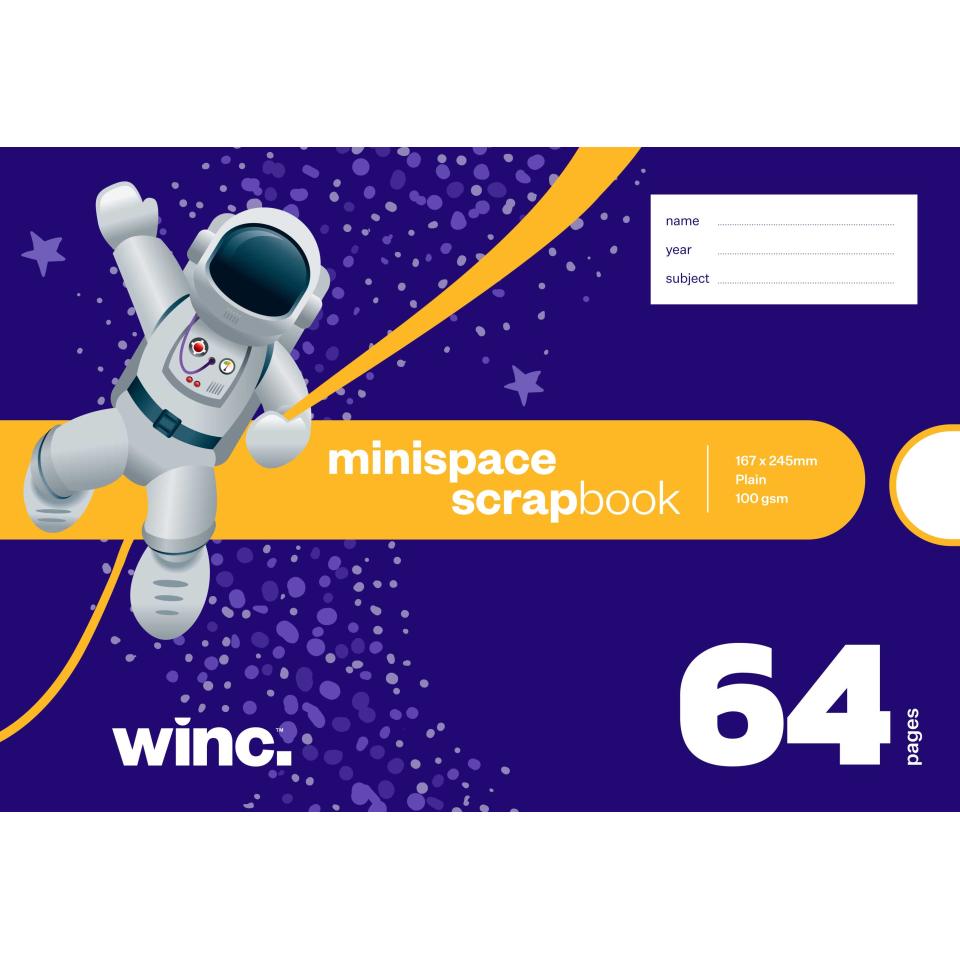 Winc Minispace Scrapbook 167x245mm 100gsm Plain 64 Pages