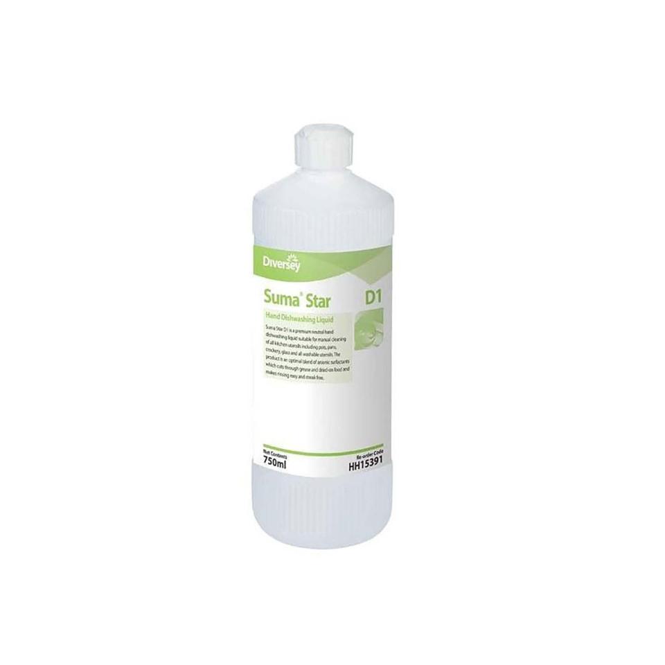 Diversey Suma Star D1 Hand Dishwashing Detergent 750ml Carton 6