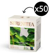 SereniTEA Organic & Fairtrade Green Tea Enveloped Pyramid Tea Bags Pack 50