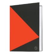 Marbig A4 Hardcover Notebook Ruled Blackred 200 Pages