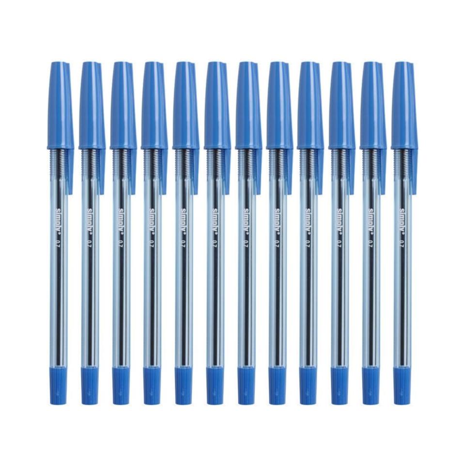 Winc Retractable Ballpoint Pen Fine 0.7mm Blue Box 12