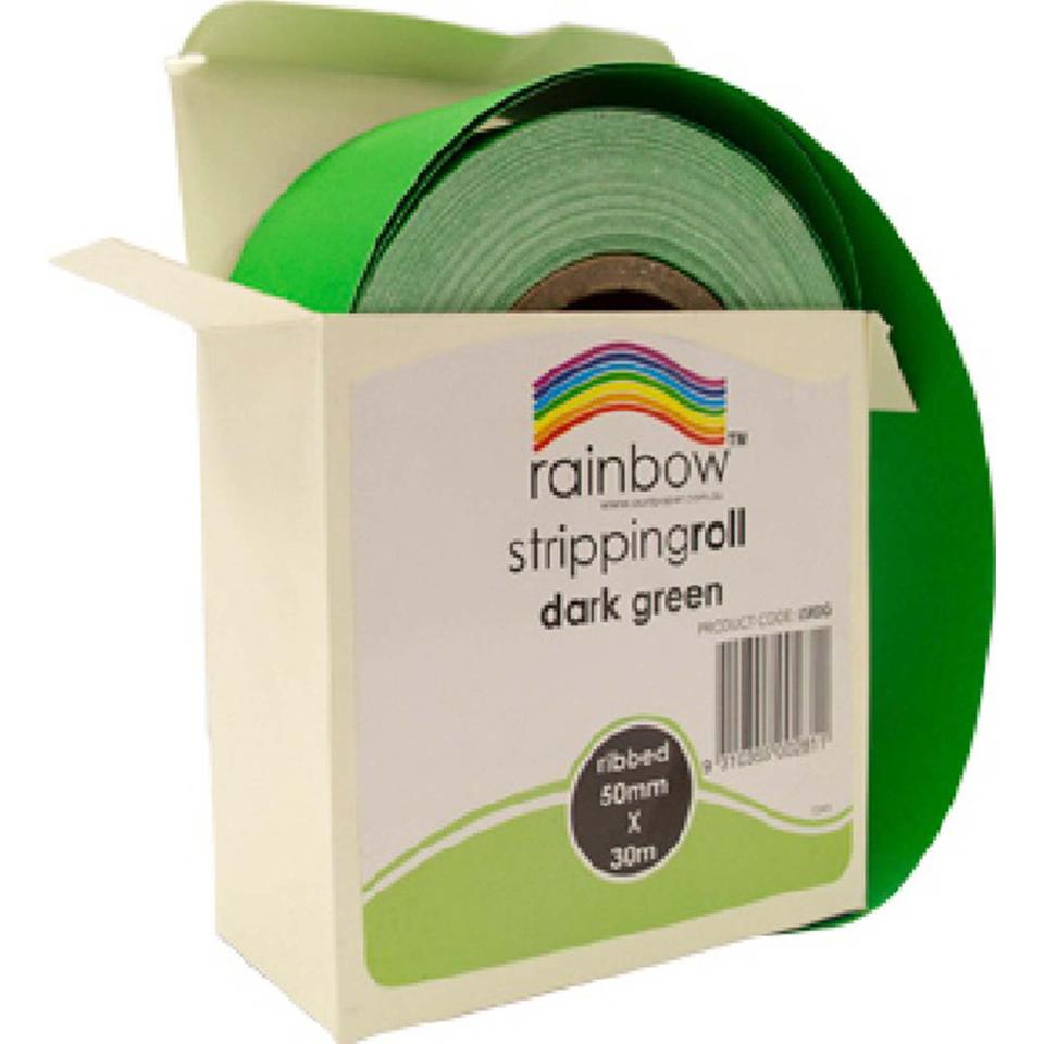 Rainbow Stripping Paper Roll Embossed 50mm x 30M Dark Green