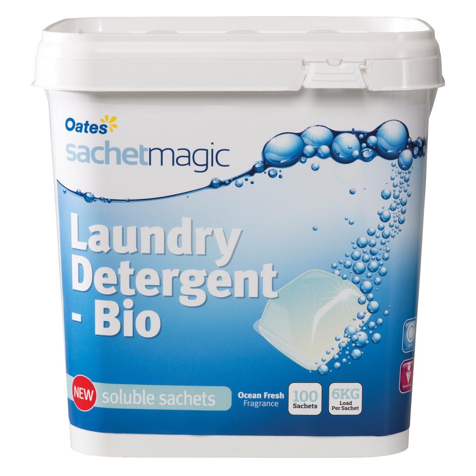 Oates Laundry Detergent Bio - Sachet 100 Sachets/Bucket