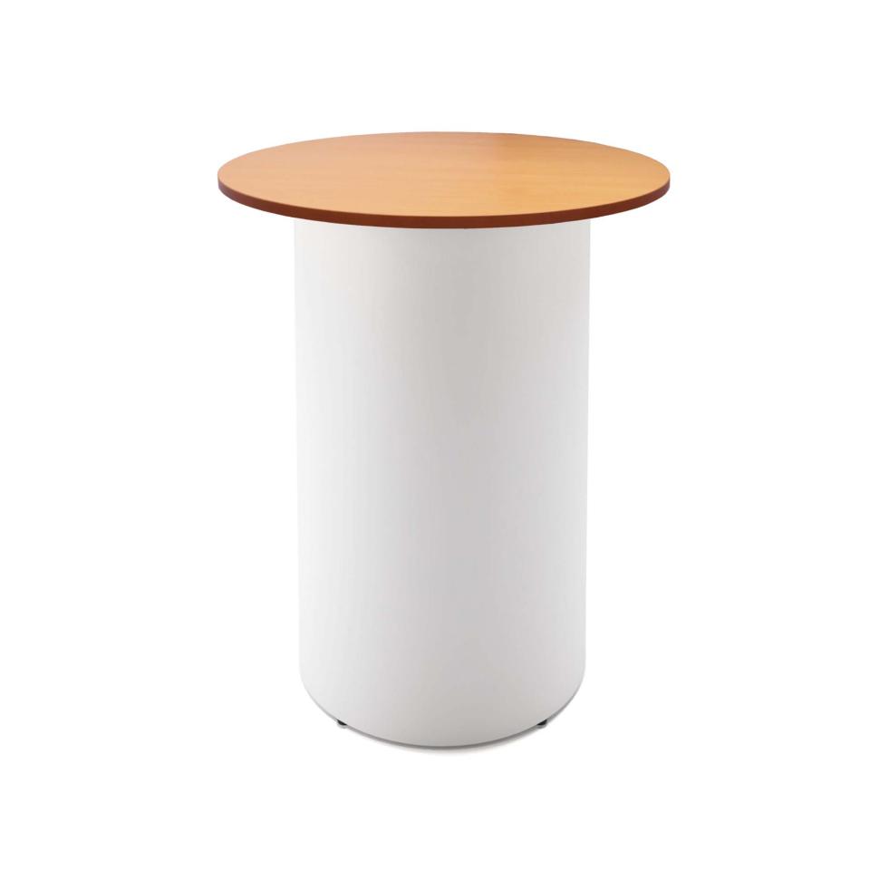 Rapid Line Drum Base Round High Bar Table - 900mm Dia Beech/White