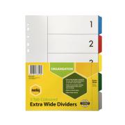 Marbig Dividers A4 Polypropylene Extra Wide Coloured 5 Tab