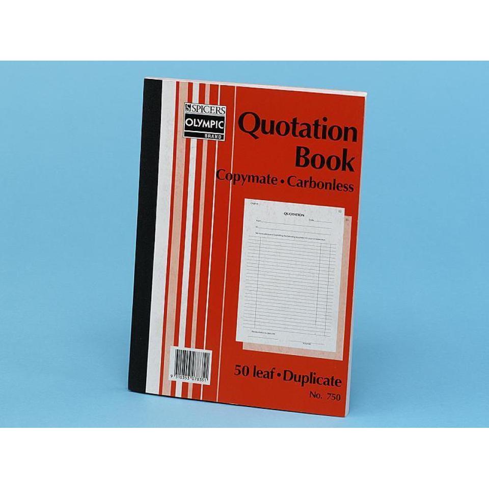 Olympic No.750 Duplicate Carbonless Quotation Book A4
