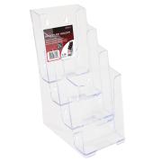 Deflecto Brochure Holder 4 Compartments Free Standing DL Clear