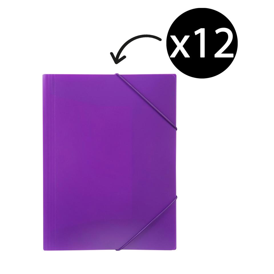 Marbig Document Wallet File A4 Brights Purple Pack 12