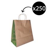 Castaway Paper Delivery Bag Twisted Handles Brown  330x300x180mm Carton 250