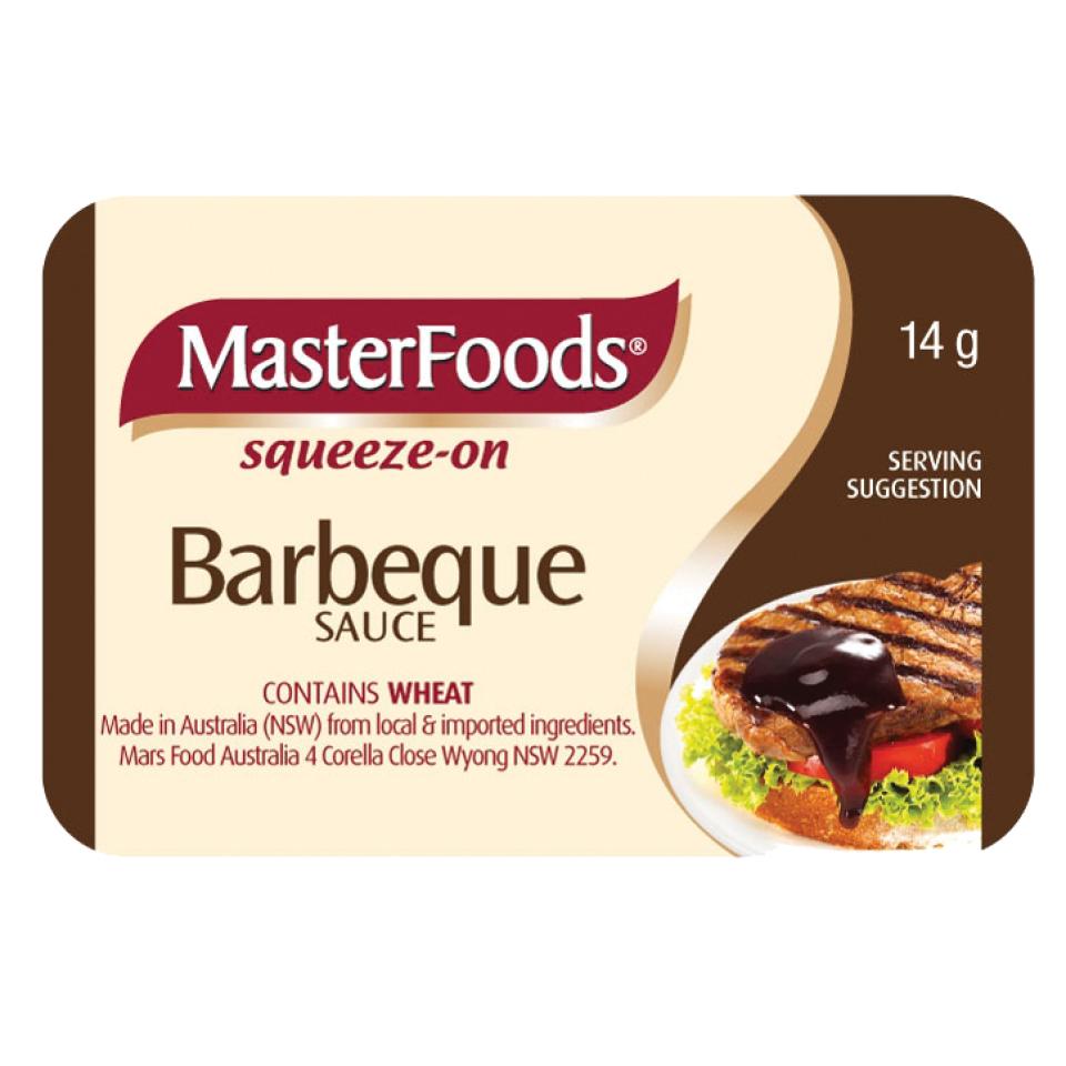 Masterfoods Barbecue Sauce Portion Control 14g Carton 100 Winc