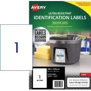 Avery Ultraresistant Label White L7917  1up 208 x 295mm Pkt 10