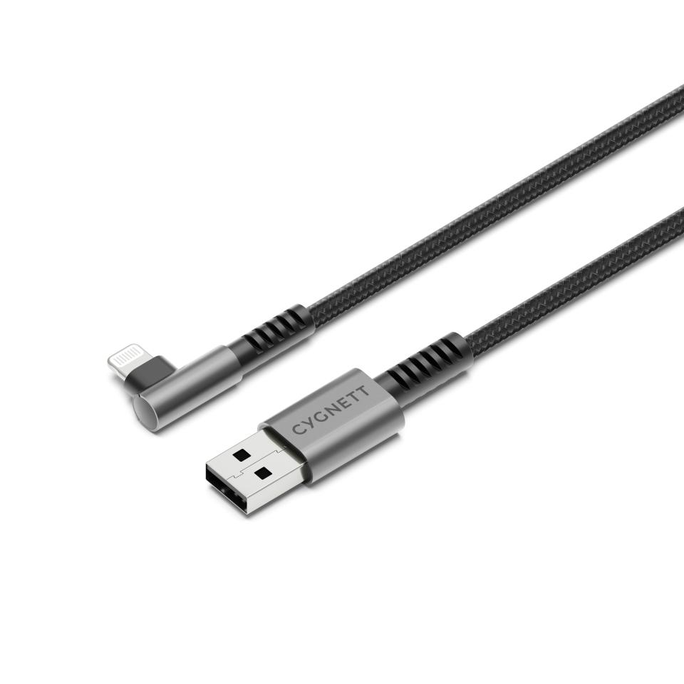 Cygnett Unite Right-angle Lightning To USB-A Cable 1m Black Image