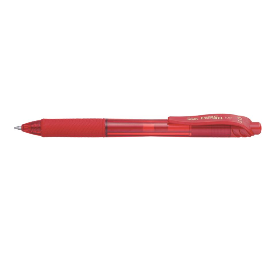 Pentel BL107 EnerGel-X Retractable Gel Pen Fine 0.7mm Red Box 12 | Winc