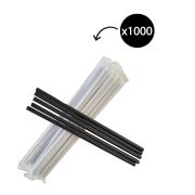 Rosche Paper Straw 4ply Wrapped 6 x 197mm Black Carton 1000