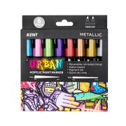 Kent Urban Acrylic Paint Marker Metallic Set Of 8