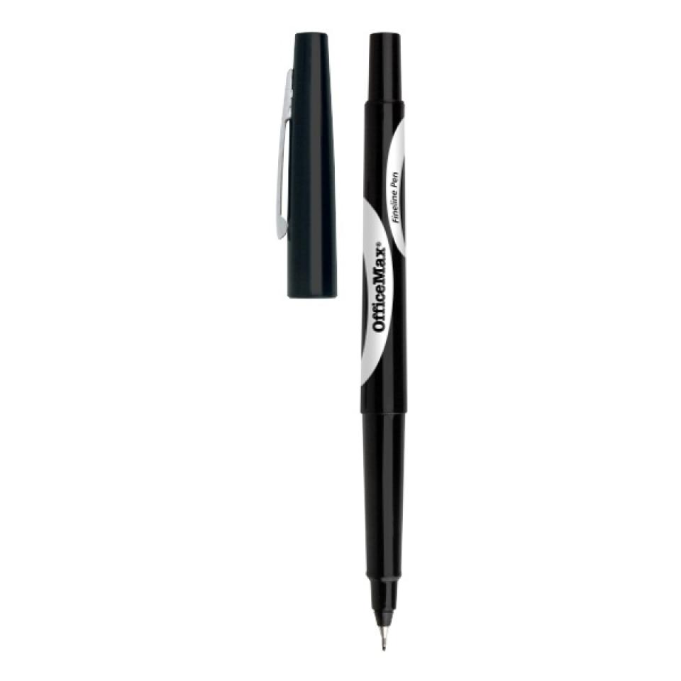 Officemax Fine Line Pen 0.5mm Black Box 12