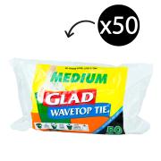 Glad KTM50/20N Wavetop Tie Tidy Bags Roll Medium Pack 50