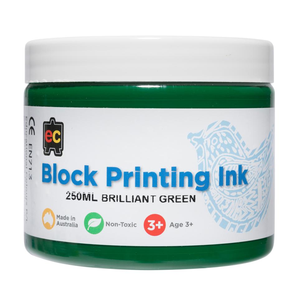 Educational Colours Block Printing Ink 250ml Green Winc
