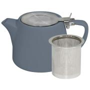 Brew Stackable Teapot 500ml With Stainless Steel Infuser & Lid Steel Blue