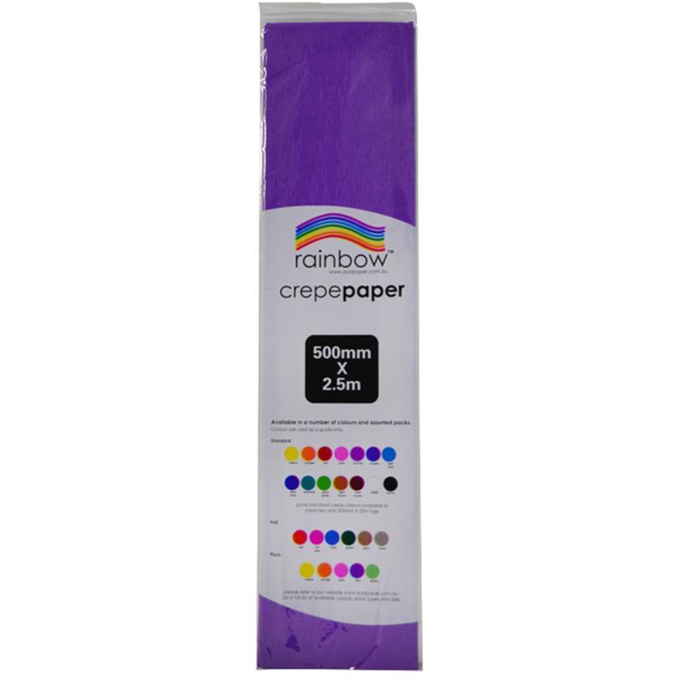 Rainbow Standard Crepe Paper 500mmx2.5m Purple