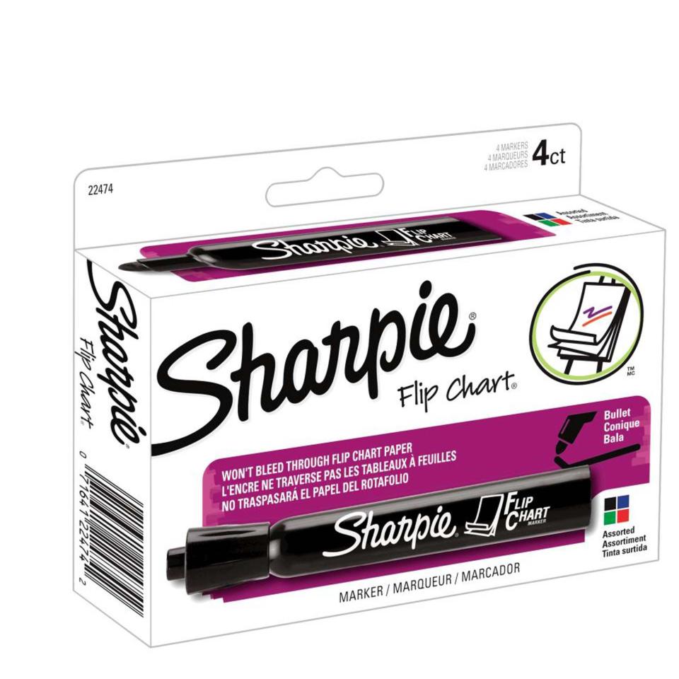 Sharpie Flip Chart Marker Assorted Colours Pack 4