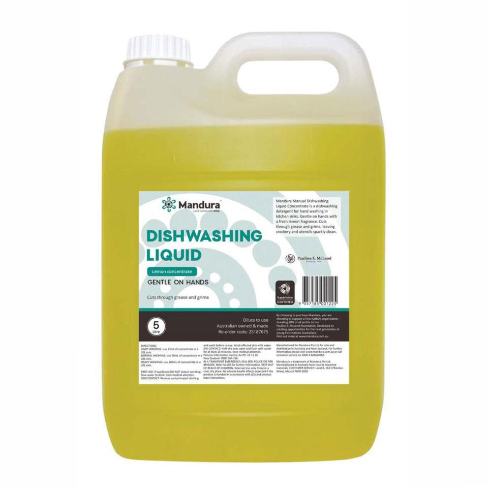 Mandura Manual Dishwashing Liquid Concentrate Lemon 5L