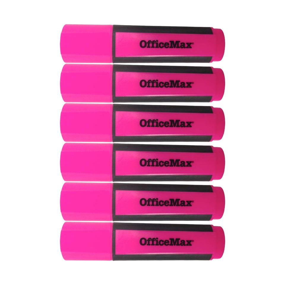 Officemax Desk Style Highlighter Chisel Tip Pink Pack 6