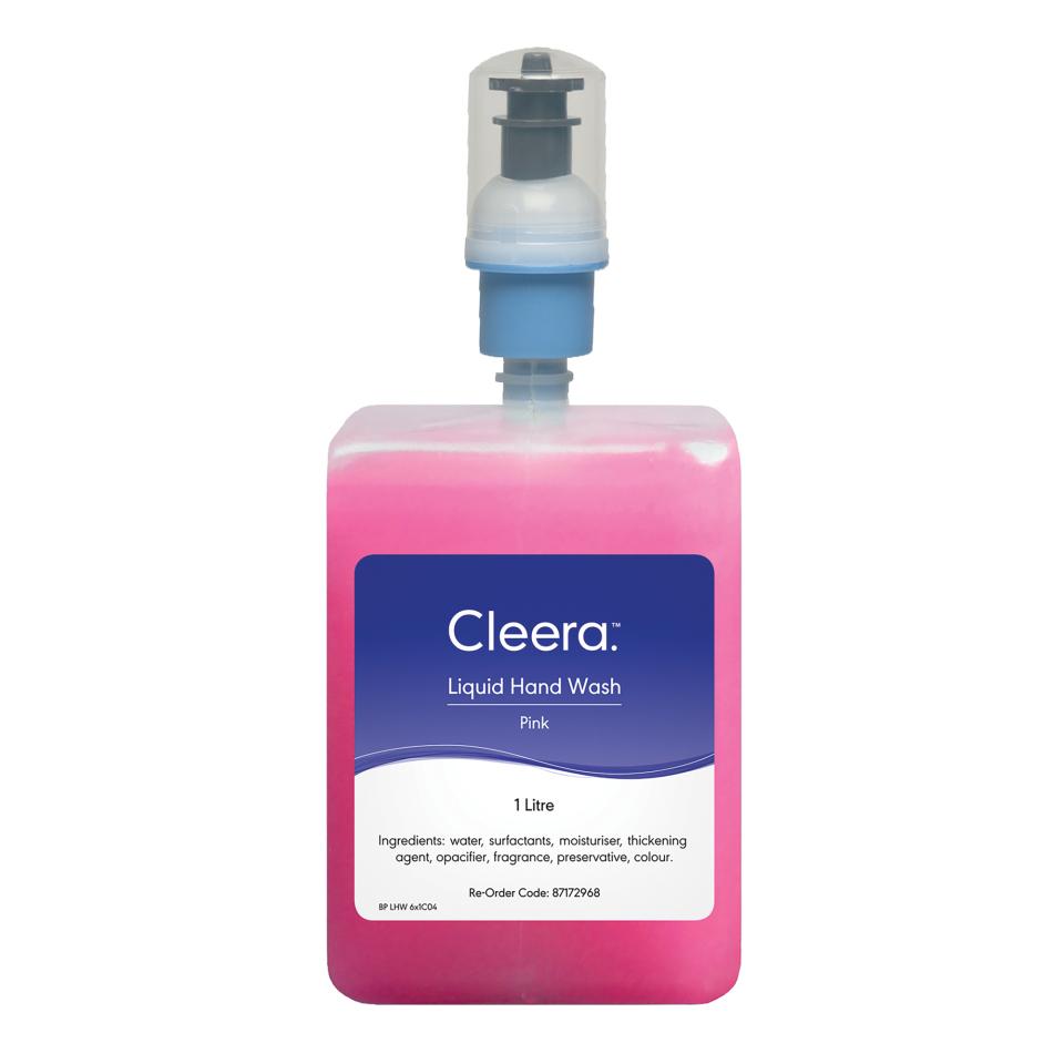 Cleera Hand Wash Liquid Pink 1 Litre Cartridge Carton 6 Image